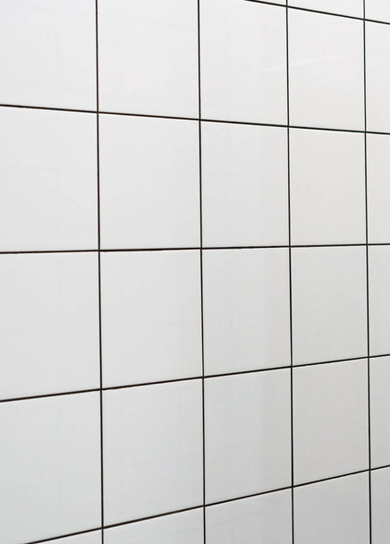 White wall tiles in gym shower. Minimal design - Photo, Image