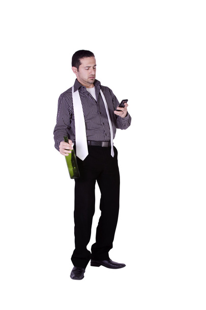 Businessman with a bottle of drink - Zdjęcie, obraz
