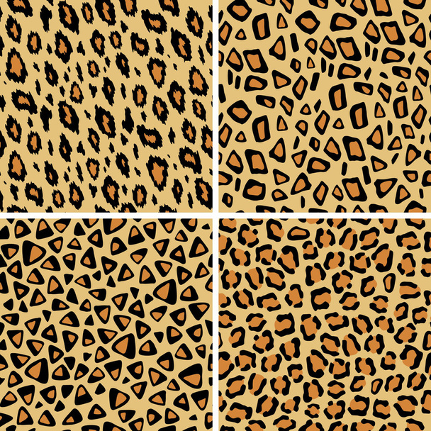 Joukko leopardi iho saumaton kuvio. Villikissan rakenne toistuu. Abstrakti eläinten turkis tapetti. Nykyaikainen tausta. Käsitteen trendikäs kangas tekstiili suunnittelu
. - Vektori, kuva