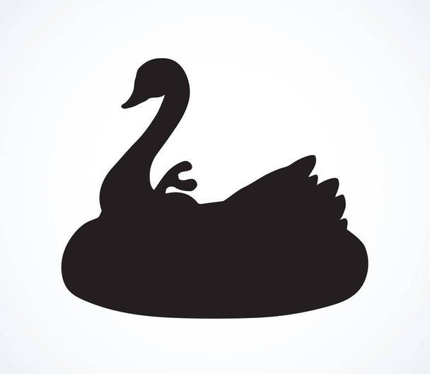 Swan. Attraction for swimming. Vector drawing - Vector, Image