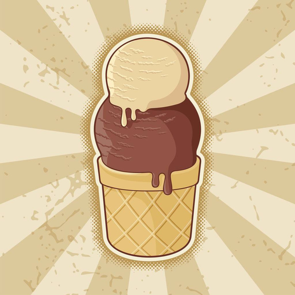 Two Balls Ice Cream Cup - Vector, Image