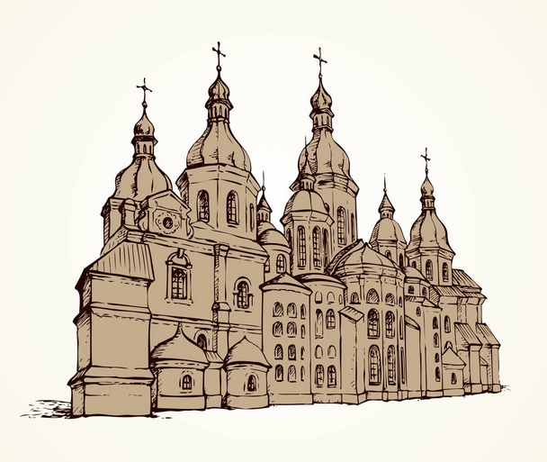 Vector Saint Sophia Cathedral in Kiev, Ukraine - Vector, Image
