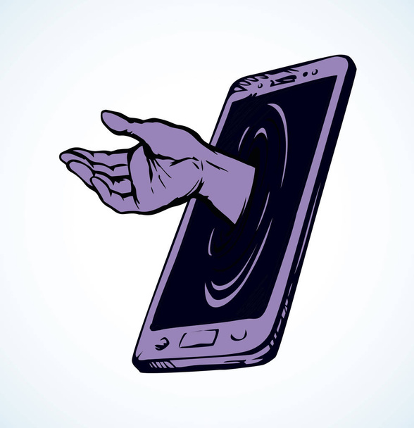 Smartphone support service. Vector drawing - Vector, Image
