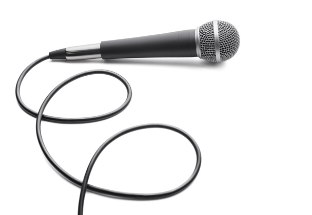 Microfoon op witte achtergrond - Foto, afbeelding