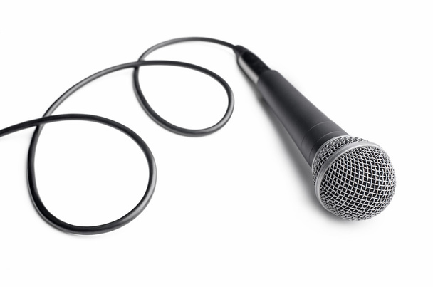 mikrofon s kudrnatými kabelem - Fotografie, Obrázek