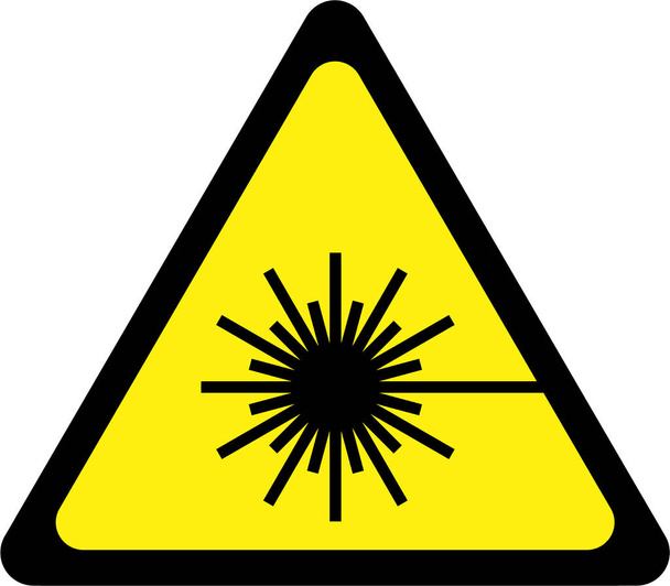 Warning sign with laser beam - Photo, Image