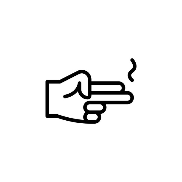 Ícone de contorno de gesto de arma de mão. Elemento do ícone ilustração gesto mão. sinais, símbolos podem ser usados para web, logotipo, aplicativo móvel, UI, UX
 - Vetor, Imagem