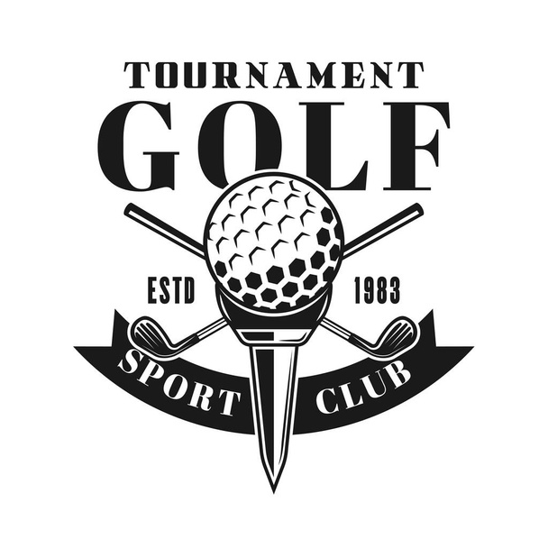 Golf tournament vector emblem in vintage style - Vektor, kép