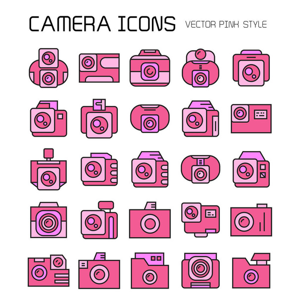 kameraların vektör illüstrasyonu, Set - Vektör, Görsel