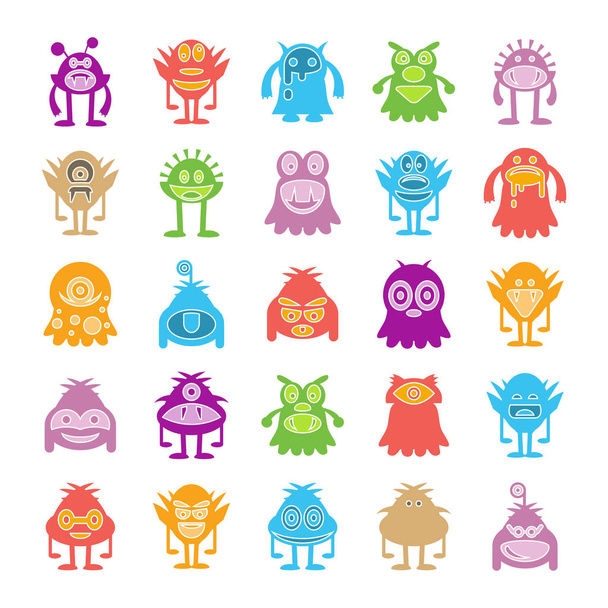 icônes de personnage monstre, illustration vectorielle
  - Vecteur, image