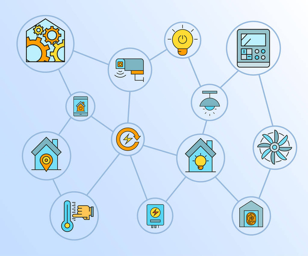 set of smart home icons, simply vector illustration - Vector, afbeelding