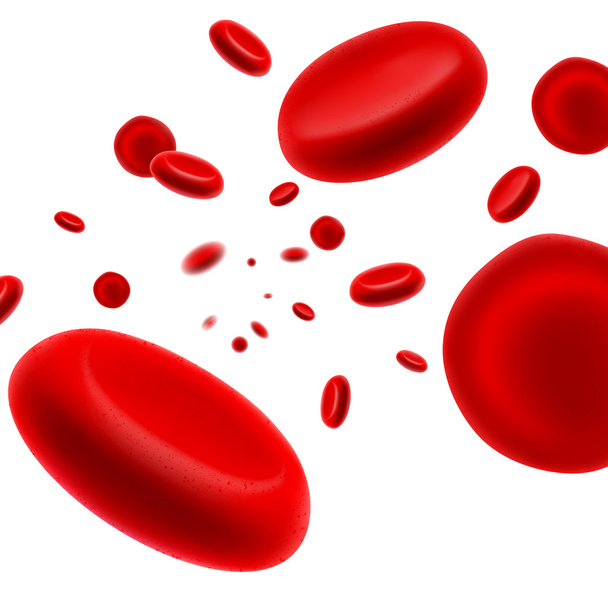 Flowing Red Blood Cell - Vector, Image