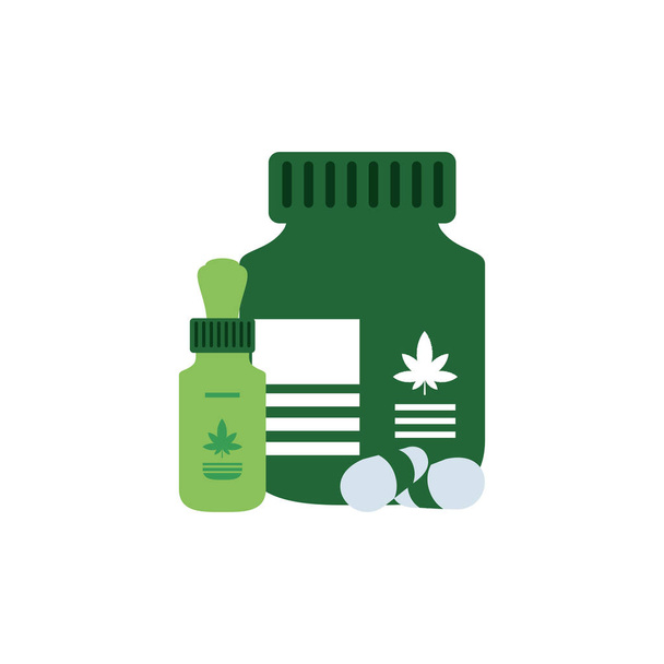 bouteille de cannabis produit avec des pilules
 - Vecteur, image