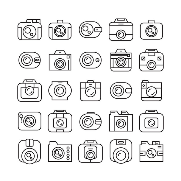 vector illustration of cameras, Set - Vetor, Imagem