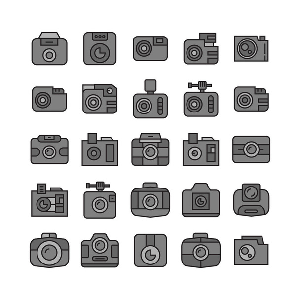 vector illustration of cameras, Set - Vetor, Imagem