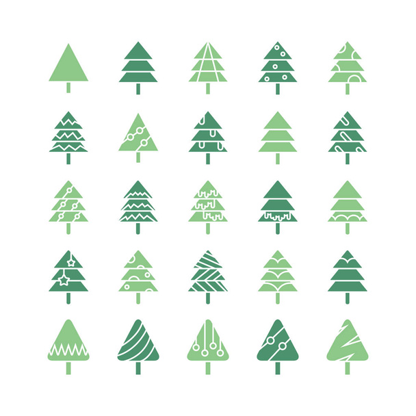 απεικόνιση του διανύσματος των χριστουγεννιάτικων δέντρων. Κάρτα  - Διάνυσμα, εικόνα