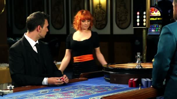 Playing roulette in casino Bled - Footage, Video