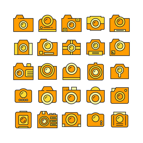 Vektorová ilustrace fotoaparátů, set - Vektor, obrázek