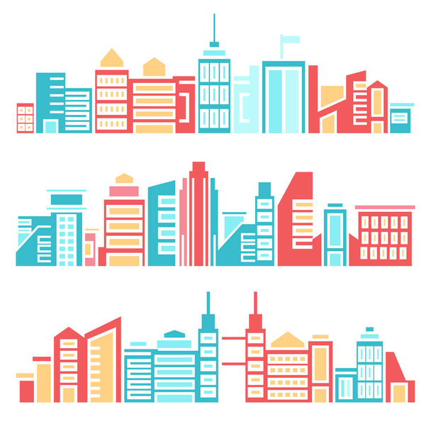 vector illustration of modern buildings silhouettes - Vector, Image