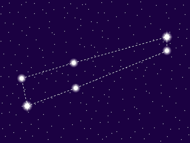Gwiazdozbiór kamaeleona. Gwiaździste niebo nocne. Znak zodiaku. Gromada gwiazd i galaktyk. Przestrzeń kosmiczna. Ilustracja wektorowa - Wektor, obraz
