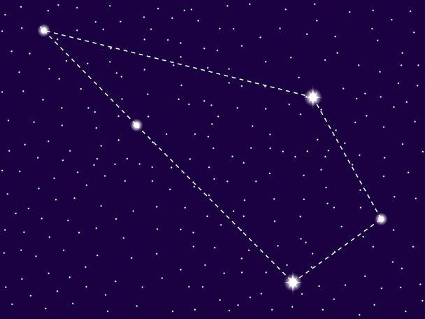 Созвездие Скульптора. Ночное звездное небо. Знак Зодиака. Скопление звёзд и галактик. Глубокий космос Векторная иллюстрация
 - Вектор,изображение
