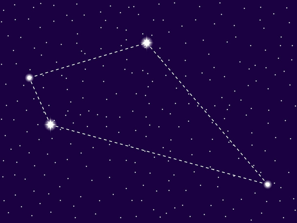 Созвездие секстантов. Ночное звездное небо. Знак Зодиака. Скопление звёзд и галактик. Глубокий космос Векторная иллюстрация
 - Вектор,изображение