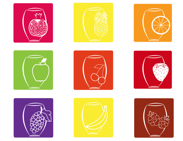 Fruit icons1 - Vector, Image