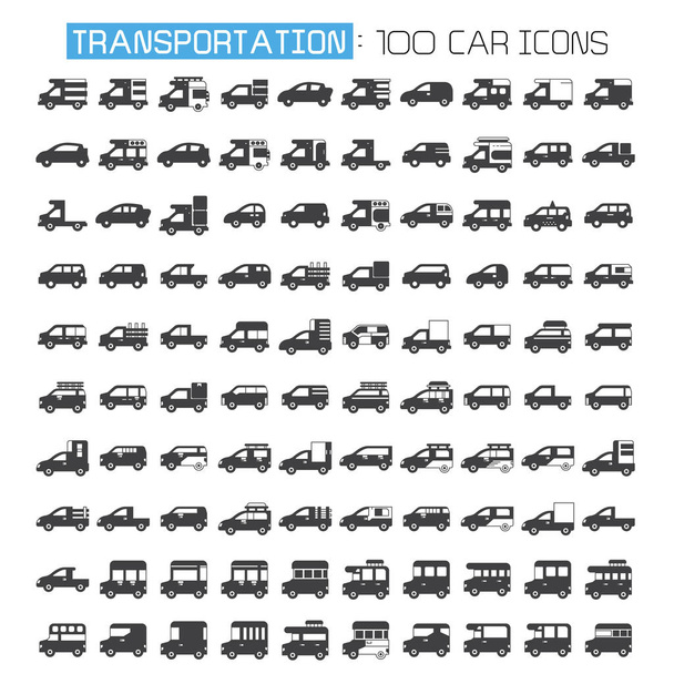 ilustración vectorial de iconos de coches
 - Vector, Imagen
