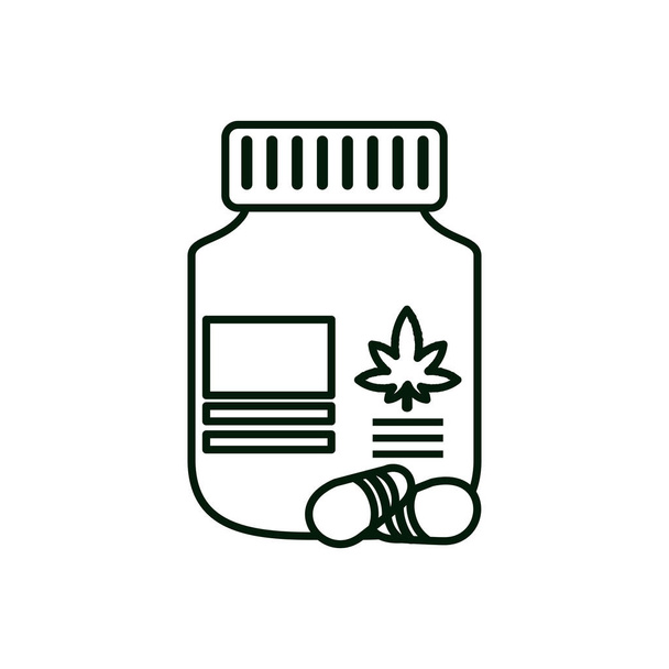 bouteille de cannabis produit avec des pilules
 - Vecteur, image