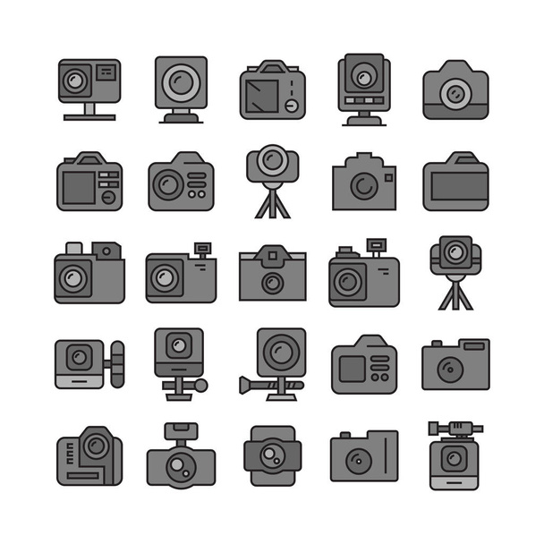 Vektorová ilustrace fotoaparátů, set - Vektor, obrázek