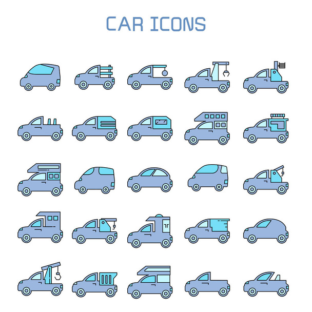 Vektorové ilustrace auto ikon - Vektor, obrázek