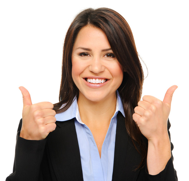 Business woman with thumbs up - Foto, imagen