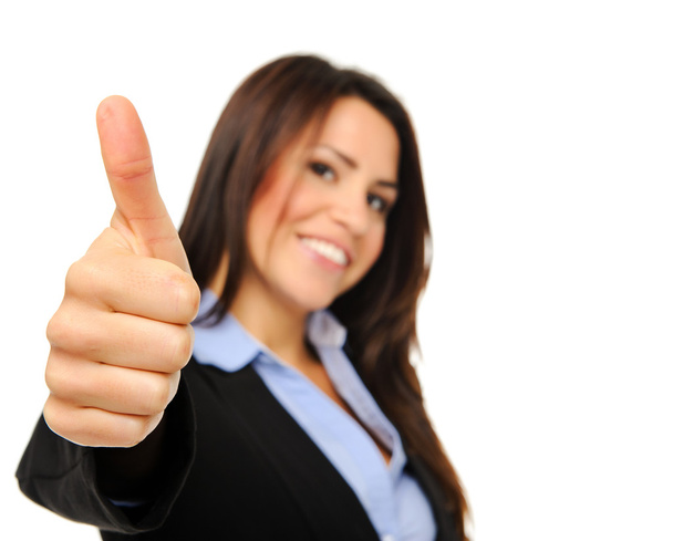 Business woman showing a thumbs up - Zdjęcie, obraz