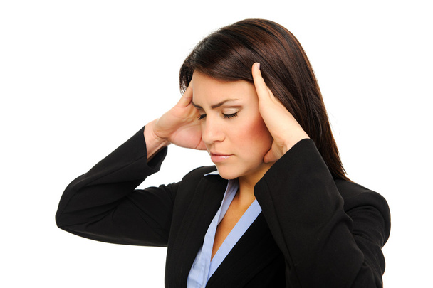 Woman with headache - Foto, Imagem