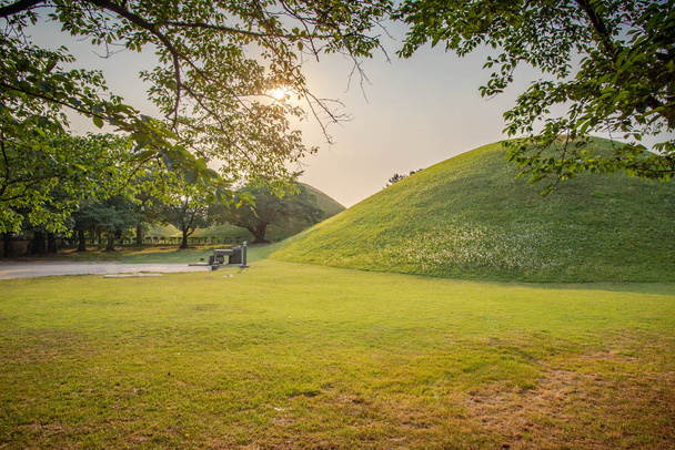 View on the most famous Daereungwon Tomb in Gyeongju - Photo, Image