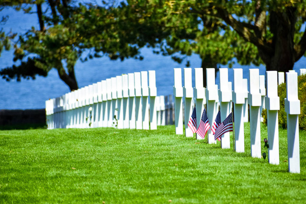 Normandy American Cemetery and Memorial, Colleville-sur-Mer, Normandië, Frankrijk. - Foto, afbeelding