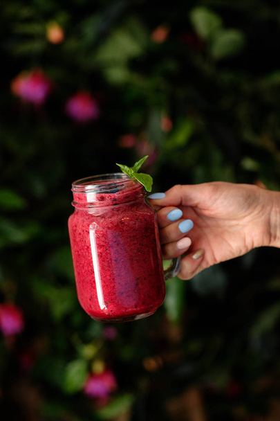 Yogurt Smoothie with Raspberry Healthy Dieting - Foto, imagen