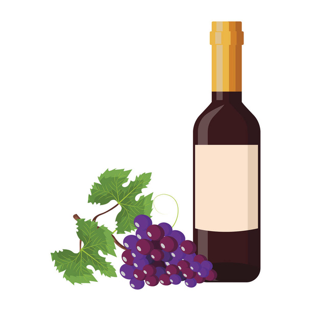 viinipullo ja viinirypäleet - Vektori, kuva