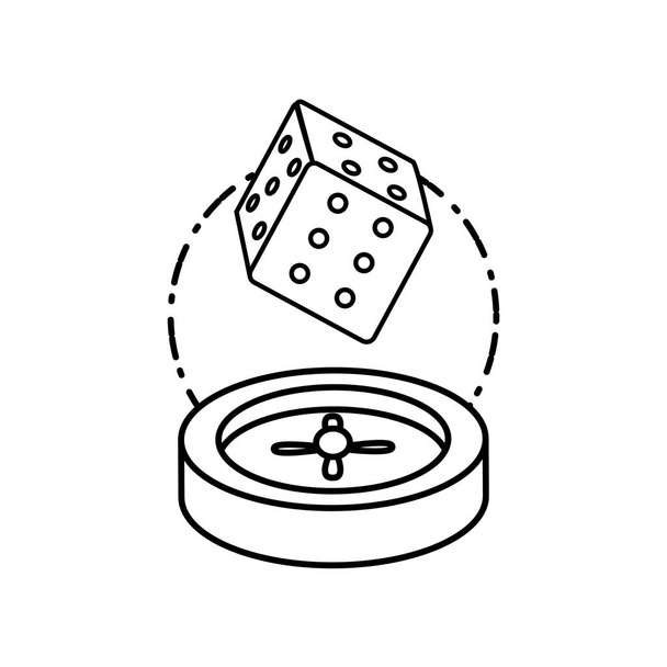 рулетка казино игра с кубиками
 - Вектор,изображение