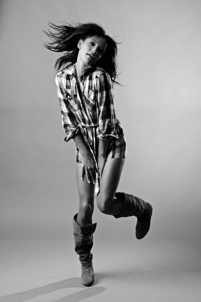 Monochrome fashion girl - Photo, Image