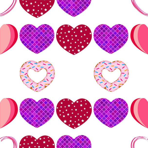 Abstract romantic background with hearts. Vector backdrop for Valentine's day. - Fotó, kép
