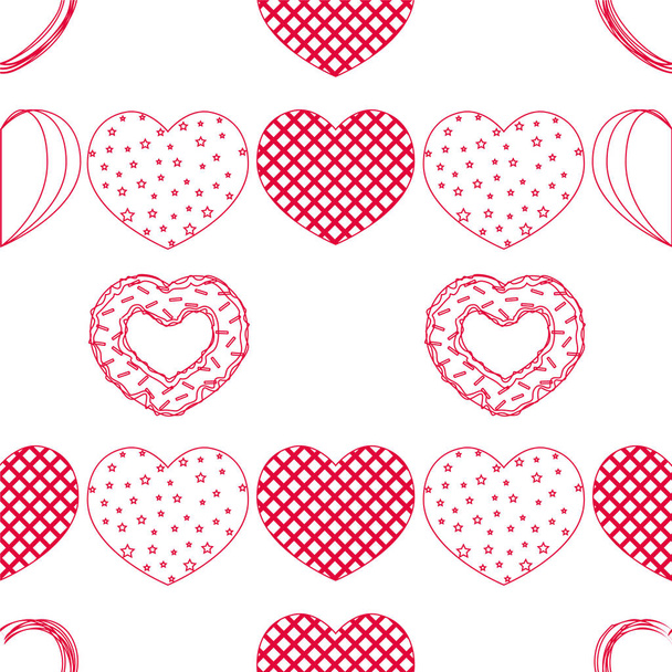 Abstract romantic background with hearts. Vector backdrop for Valentine's day. - Φωτογραφία, εικόνα
