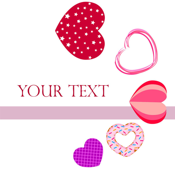 Abstract romantic background with hearts. Vector backdrop for Valentine's day. - Foto, afbeelding