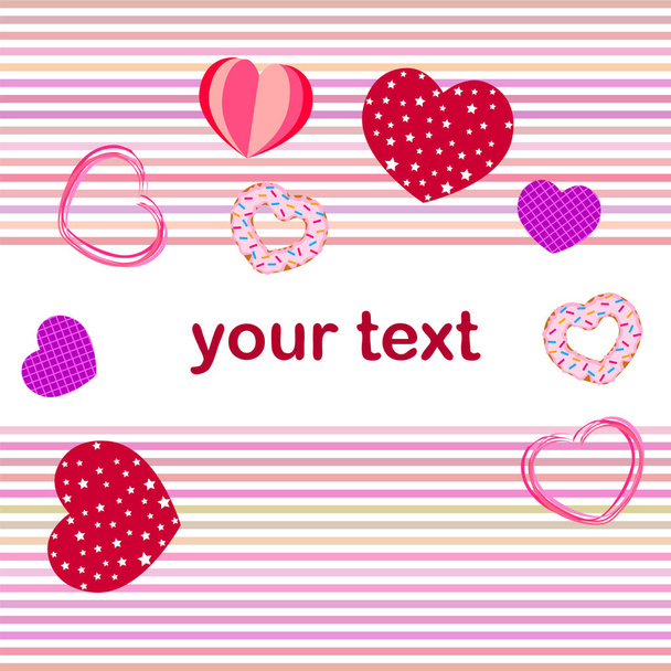 Abstract romantic background with hearts. Vector backdrop for Valentine's day. - Photo, image