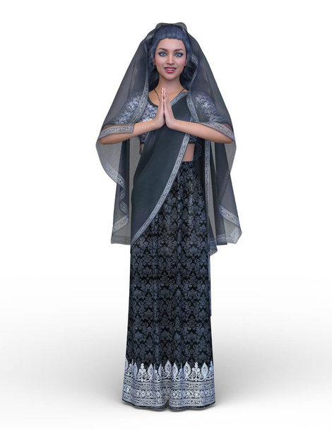 3D CG rendering of Indian woman - Photo, image