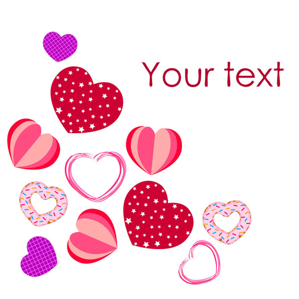 Abstract romantic background with hearts. Vector backdrop for Valentine's day. - Фото, изображение