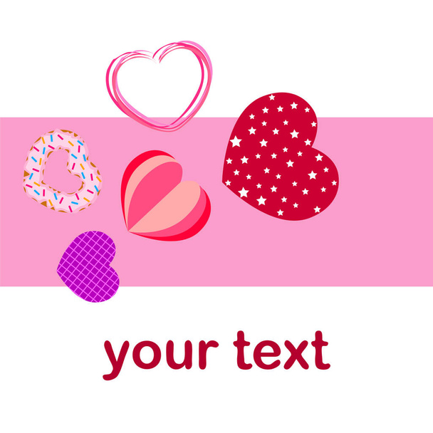 Abstract romantic background with hearts. Vector backdrop for Valentine's day. - Foto, Imagen