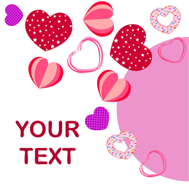 Abstract romantic background with hearts. Vector backdrop for Valentine's day. - Zdjęcie, obraz