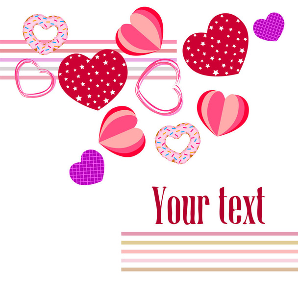 Abstract romantic background with hearts. Vector backdrop for Valentine's day. - Фото, изображение