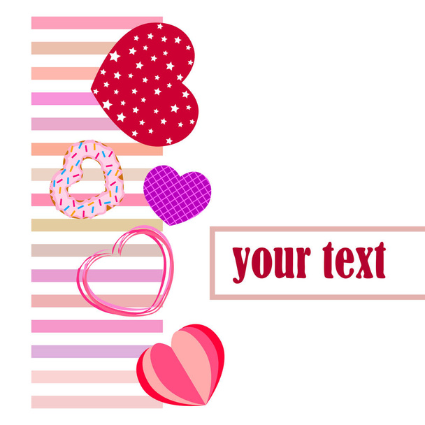 Abstract romantic background with hearts. Vector backdrop for Valentine's day. - Foto, Bild